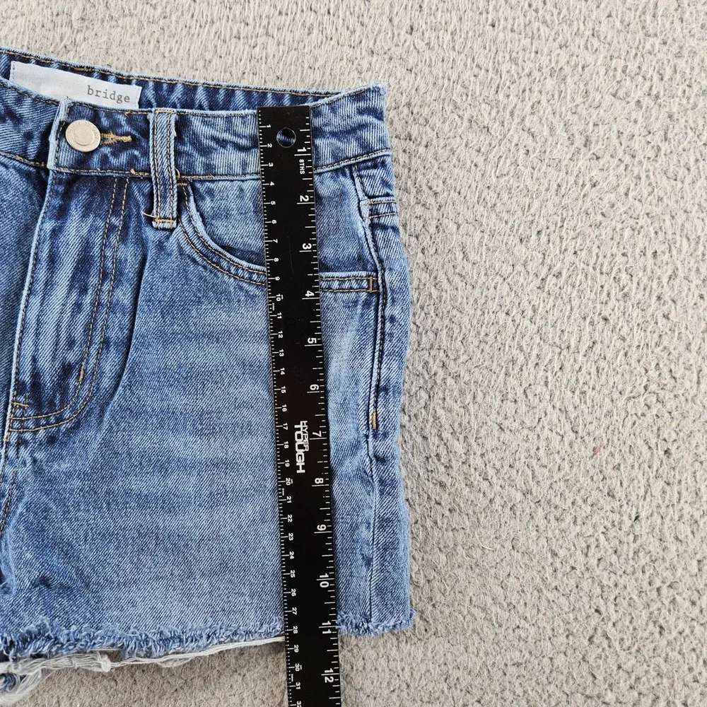 Bridge by Gly Jean Shorts‎ Wonmens 24 Blue Mom Fit Distressed Denim Boho Beach
